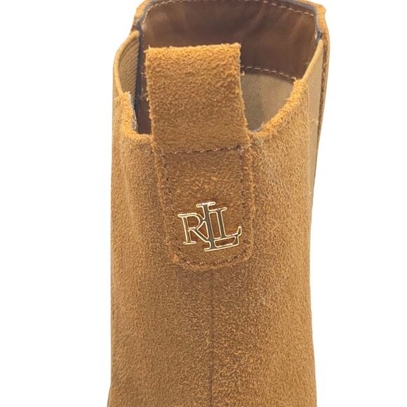 Lauren Ralph Lauren Marianna Camel Water Repellent Suede Chelsea Booties 10B NEW - Picture 14 of 15